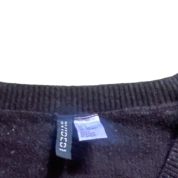 H&M Womens Cropped V-Neck Sweater-Black-Size S-GUC - Picture 3 of 5